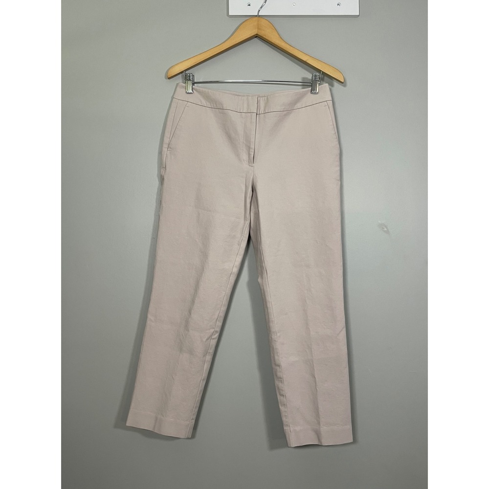 Ann Taylor Factory Trousers Women 6 Beige Excellent Curvy Straight Leg Pants